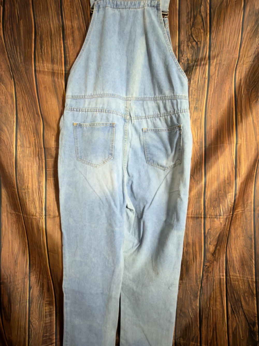 MISSLOOK Floral Denim Overalls Large Light Wash Straight Leg Y2K Cottagecore - Picture 8 of 16